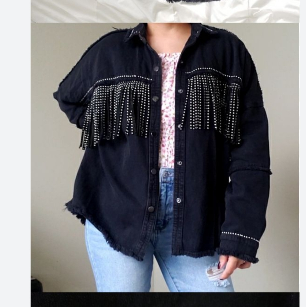 Zara Fringe Jean jacket size M - Picture 9 of 17